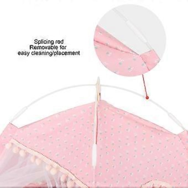 Kannettava kokoontaitettava lemmikkiteltta kissatalo koiratalo lemmikkihäkki ulkoteltta pennun kosteudenkestävä teltta retkeilyyn S floral pink S