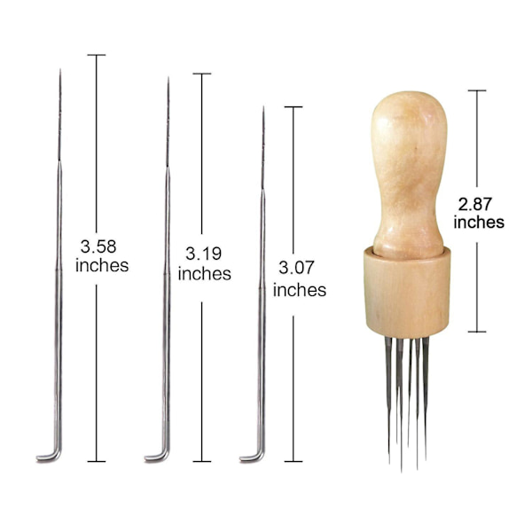 Diy filt sting hulværktøj med massivt træhåndtag filtning mere effektivt (filt sting hulværktøj med massivt træhåndtag)