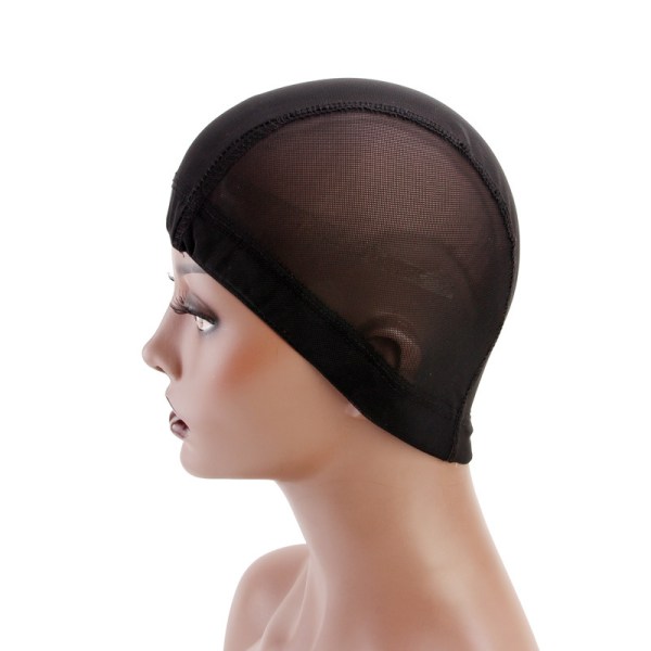 Mesh cap med kupolmössa för peruk att göra stretchiga hårnät med brett elastiskt band 5 st/lot
