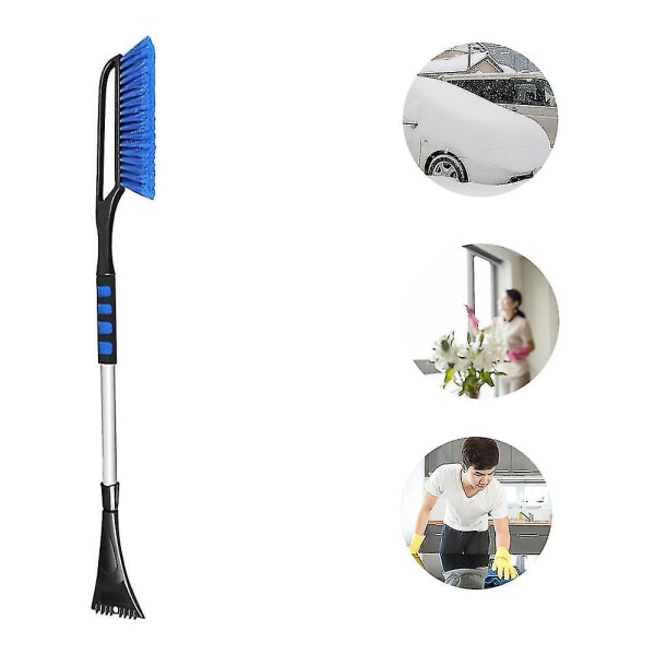 Car Shoveling Snow Removal Ice Defrost Scraping Snow Sweeping Brush（Blue）