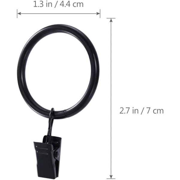 20 stk rustfrie gardinringe med metalgardinkrogclips