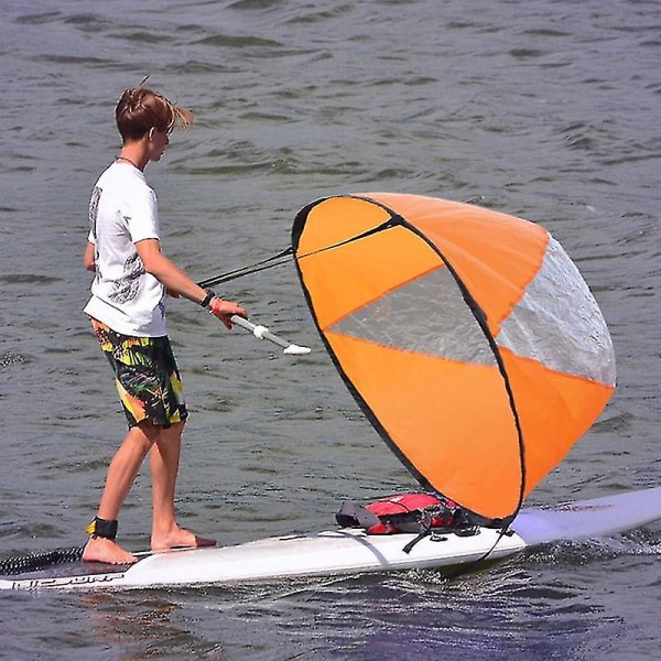 42,5&#39;&#39;surfbräda Tillbehör Boost Vindsurfing Folding Propeller Uppblåsbar Paddle Board Kajak Wakeboard Sfäriskt segel（Orange）