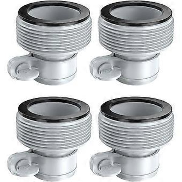 Slangadapter Poolslangadapter med gänga, poolslangadapter för 1,5\" och 1,25\" anslutningar, grå 4-pack