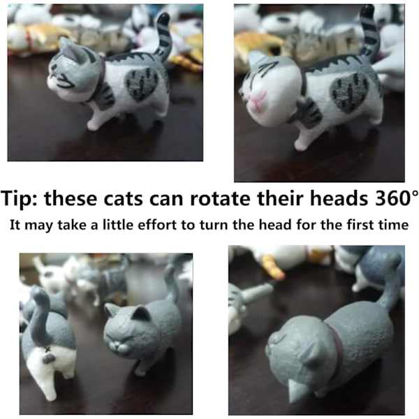 9 stk. søde katte miniature figurer dyr katte figurer legetøj mini