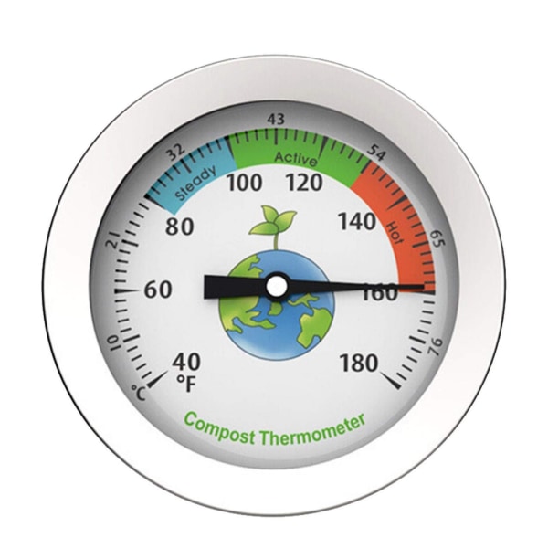 Compost Thermometer, Portable Garden Soil Ground Compost Soil Thermometer Dial Thermometer Compost Measuring Tool