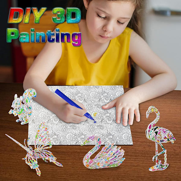 3D-pussel DIY-hantverksset för barn flicka pojke 6-12 år - Bästa G