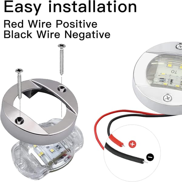 4 stk hvite DC12V 6 LED sidemarkerlys navigasjonslys vanntett