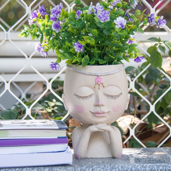 Ansiktsblomsterpottehode Planter Sukkulent Potte Planter Kaktus Planter