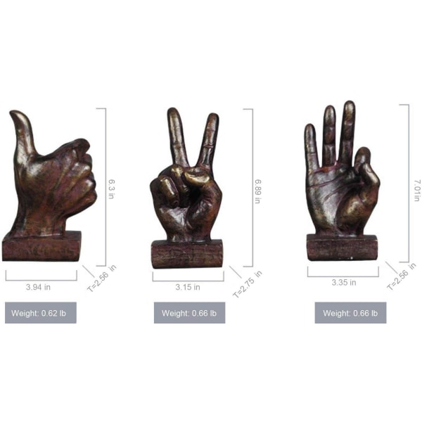 Handskulptur Dekor Finger Staty Resin Kontor Hem Dekorationer