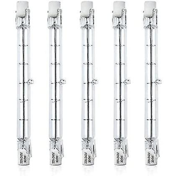 Dimbar R7s 118mm 300w Halogen Pencil Glödlampa Ac220-240v 5900lm J118 Linjär Halogenstrålkastare För Landskapsbelysning, Säkerhet, Gatubelysning (uppsättning av 5,