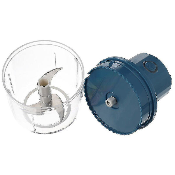 1 sæt 100 ml hvidløg chopper knuser rustfrit stål elektrisk ingefær mincer（blå）