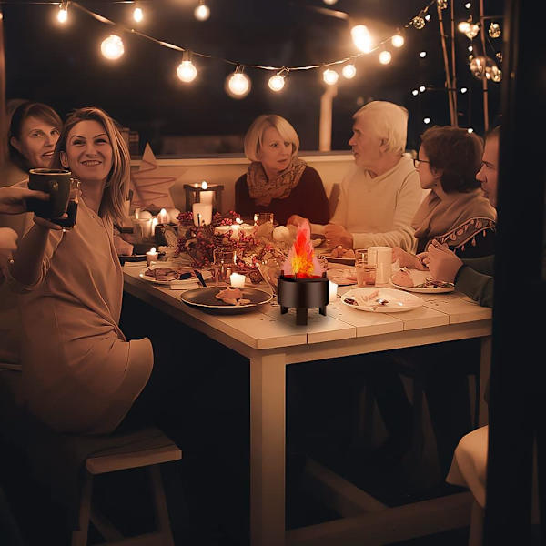 3D LED falsk flammeeffektlys, 260V elektrisk falsk lejrbål