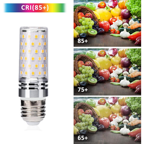 2 stk. E27 LED-majslys 12W svarende til 100W halogenpære