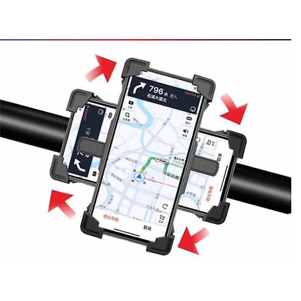 Cykeltelefonholder til motorcykel, telefonholder til styr (sort)