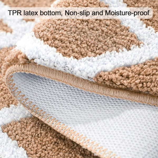 Ekstra myk mikrofiber baderomsmatte sklisikker og vannabsorberende M