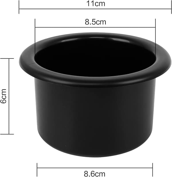 4 stk Plastkoppholder, Drikkkoppholder Universal Svart Kopphol