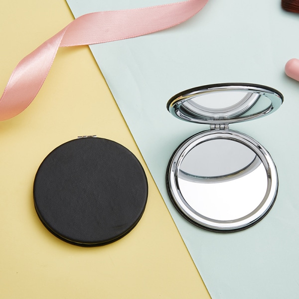 3PCS Makeup Spegel Rund Fällbar Spegel 6.7 CM Professionell Dubbelsidig Makeup Spegel (En Sida Förstorad Den Andra Sidan Normal) PU Yta Spegel