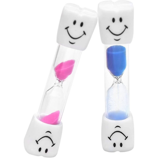 2 stk. timeglas (pink og blå, 3 minutter) Timer timeglas sand C