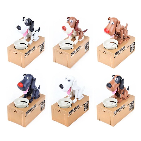 Nyhet Söta Äta Mynt Hungrig Hund Piggy Coin Bank Doggy Sparbössan Tugga Leksak Vuxna Barn Brithday Present（C）