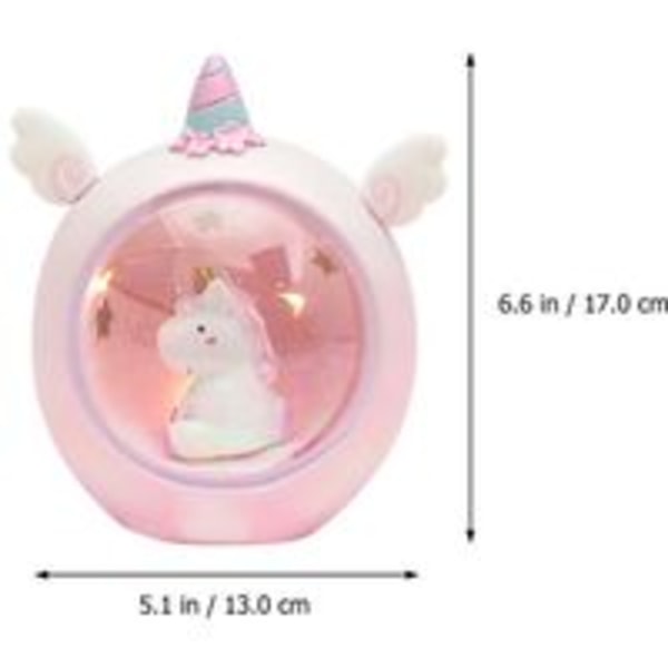 Harpiks Enhjørning Natlampe Soveværelse Bordplade Ornament Møblering Gi