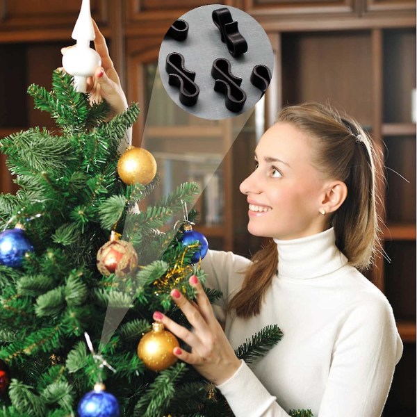 100 st plastrännkrokar Slitstarka svarta S-formade julljuskrokar väderbeständiga plastklämmor 12*28*6mm