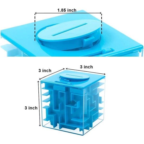Penge labyrint puslespill boks for barn og voksne, perfekt labyrint puslespill gaveeske (blå)