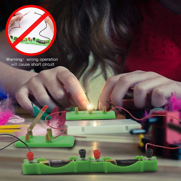 Elektrisk kretssats Pedagogiska leksaker Vetenskapsexperimentsats med motor och glödlampa för barn DIY Electrical Engineering Project