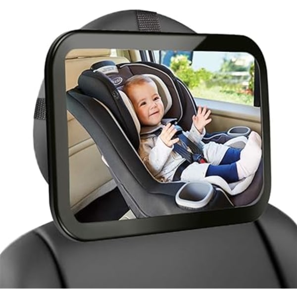 Bilspegel för baby baksäte stor barn oförstörbar bilspegel för backspegel baby backspegel för övervakningc 360° justerbar