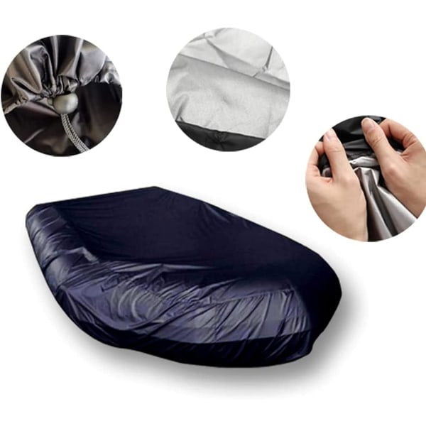 UV-resistent oppustelig bådcover, sort, 470*94*46cm