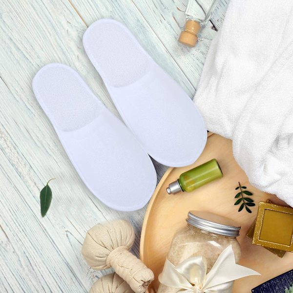 5 Par Engangs Spa Slippers Bløde Lukkede Spa Slippers Til Hotel Hjemmebrug Passer Til De Fleste Mænd Eller Kvinder