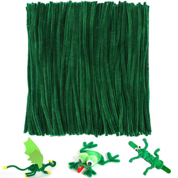 200 ST Green Pipe Cleaners for Craft, 30 cm lång Crafting Pipe Cle