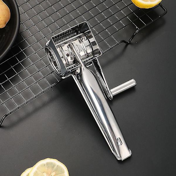 Ost Rivjern Rustfrit Stål Blok Ost Rivjern Slicer Grøntsagssnitter Håndholdt Roterende Rivjern Cutter Slicer