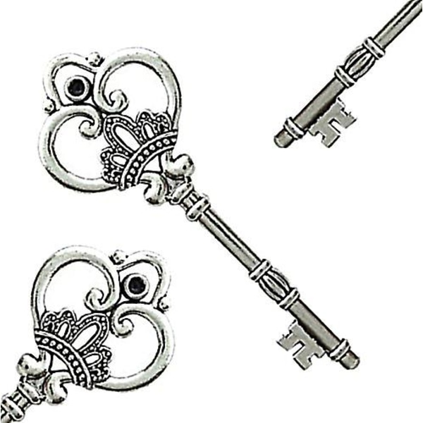 Sæt med 20 ekstra store skeletnøgler i antik bronze - Sæt med 20 nøgler (2 stilarter) - 3 1/4\" nøgler（B）