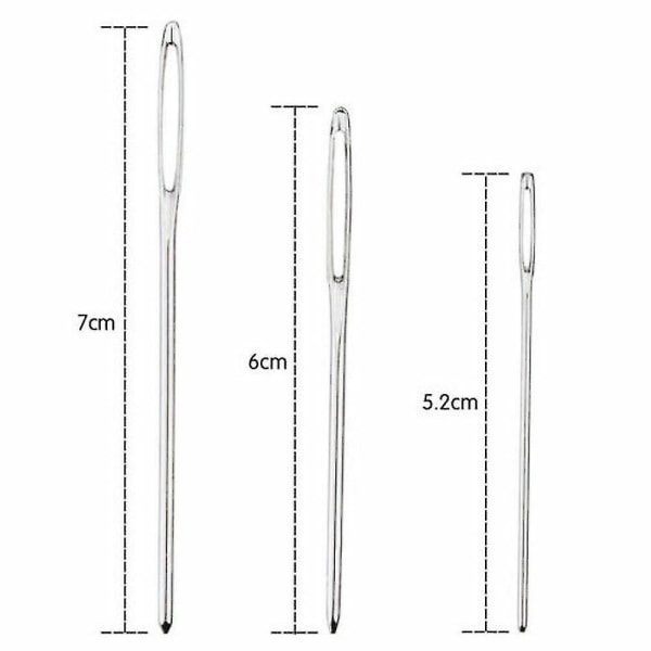 9 stk./sæt 3 størrelser Diy syværktøj rustfrit stål strikkegarn sløve nåle
