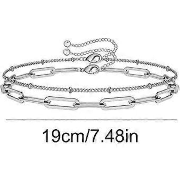 To-lags armbånd til kvinder venskabsgave armbånd sølv silver