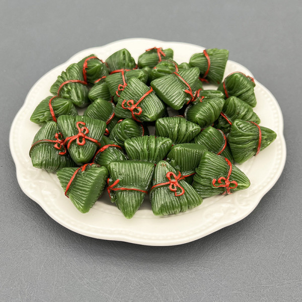 Mini Simulert Dumpling Ornament Anheng Nøkkelring Resin Smykker
