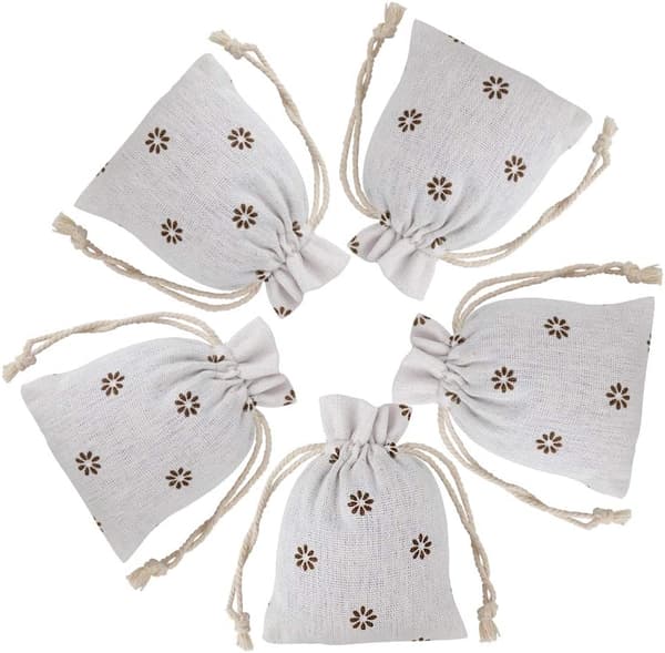 20-pack chic bomullsduk dragsnöre påsar presentpåsar bröllop