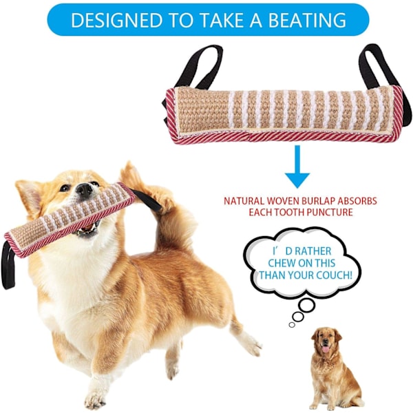 2 st Hundbit Tug Toy Hållbar Dragleksak med 2 Starka Handtag