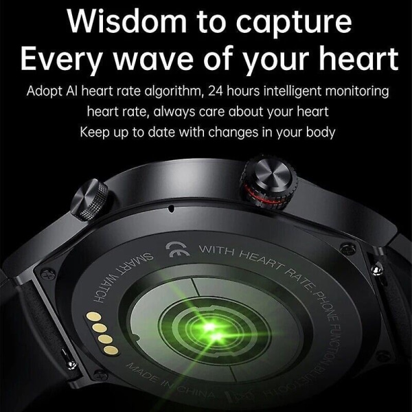 Qw33 Smart Watch Ecg PPG Musikspelare Bluetooth Stegräkning Ring Sport Fitness Tracker（Svart）
