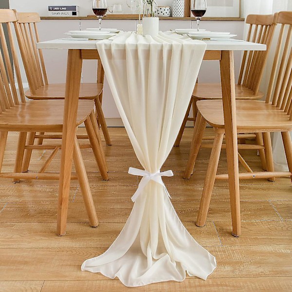 Bordløper Chiffon, Vaskbar, Borddekorasjon, Bryllup, 70 X 300 Cm
