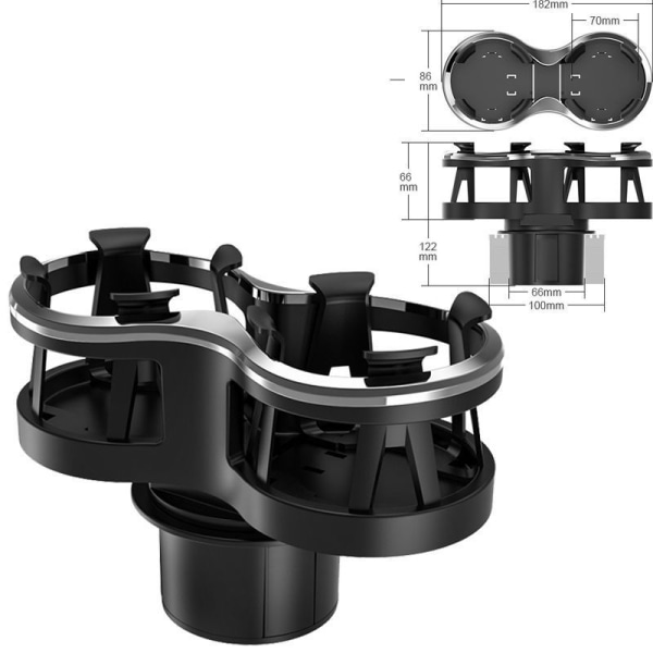 Dubbelhåls vattenkopphållare för bilar drycker cola termos kopphållare en drar två justerbara kopphållare