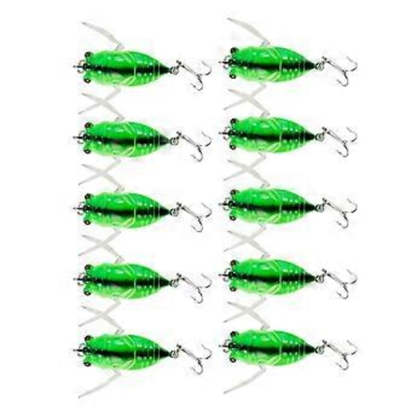 10 Kpl Kovia Vieheitä Cicada Suolavesi Kulta(Vihreä) Green