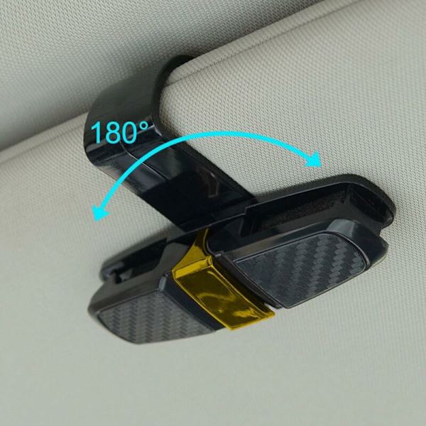 Svart + grått set med 2 glasögonklämmor för solskydd i bilen, solglasögon för bil