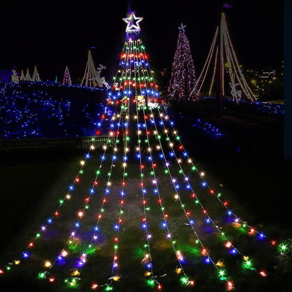 Juldekorationer Star Lights String Lights, Led Christmas Lights Fairy Twinkle Lights för utomhussemester（EU-kontakt färgat ljus）