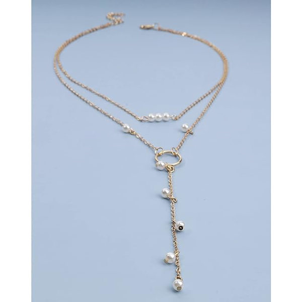 2stk Boho Sirkel Perle Halskjede Gull Lang Kjede Halskjede Tiny Pear
