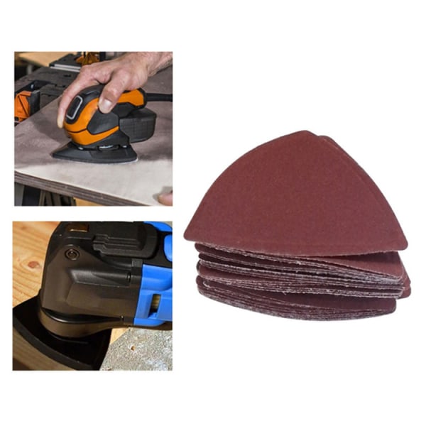 51 stk. Universal Triangular Sanding Pads - Velcro Strap til Oscillerende Multi-Tool til Træslibning Brugt med Sandpapir