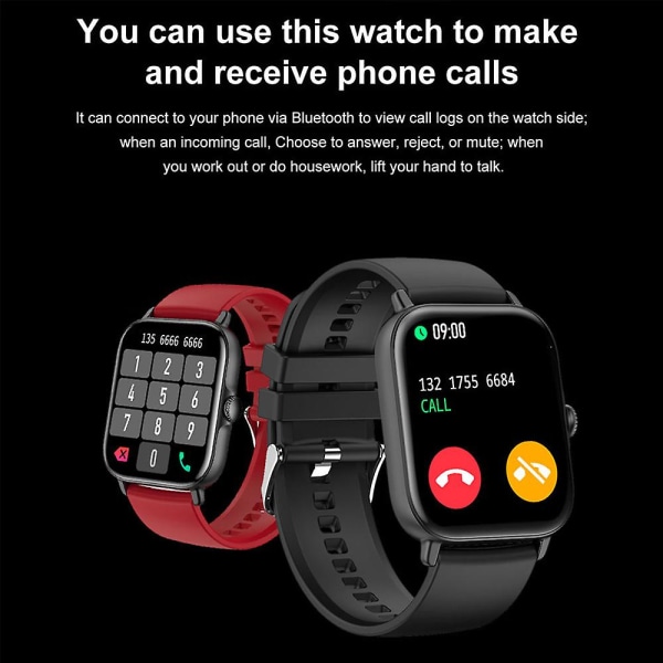 Gts3 Pro Smart Watch 1.81&quot; Trådløs opladning Ai Voice Ip67 Vandtæt rektangel Fashion Sports Smartwatch（Rød）