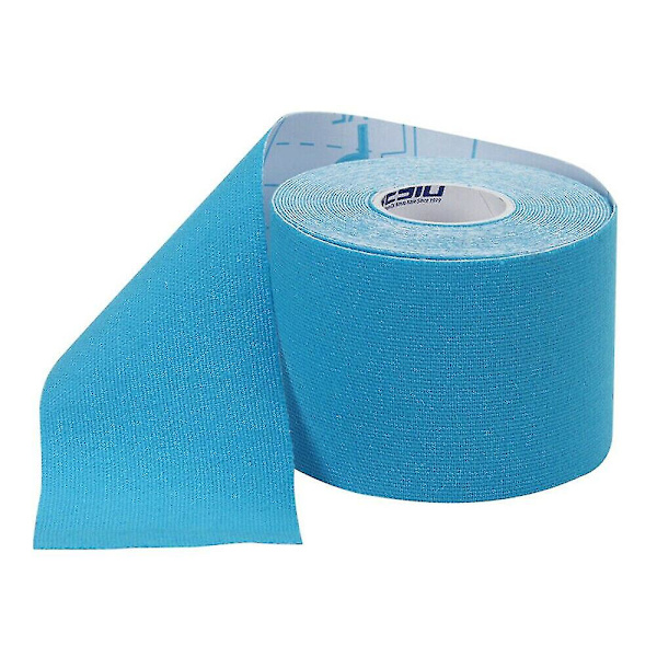 5cm X 5m Elastisk återhämtningstejp för idrott, kinesiologitejp, knäskydd, muskelvärk, smärtlindring, gymstöd, fitnessbandage (blå)