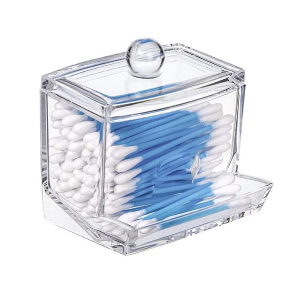 Förvaringslåda för bomullspinne, hållare för bomullspinne i transparent akryl, låda för bomullspinne, förvaringsväska för kosmetisk förvaring