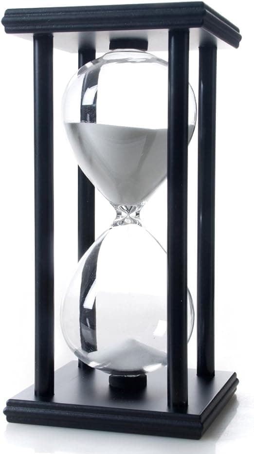 Hvit sand 60 minutter tresandklokke, timeglass sandtimer